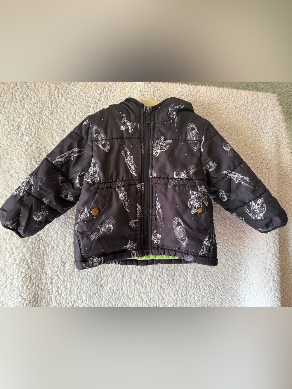 Carter’s Black Space-Print Puffer Jacket 18 months